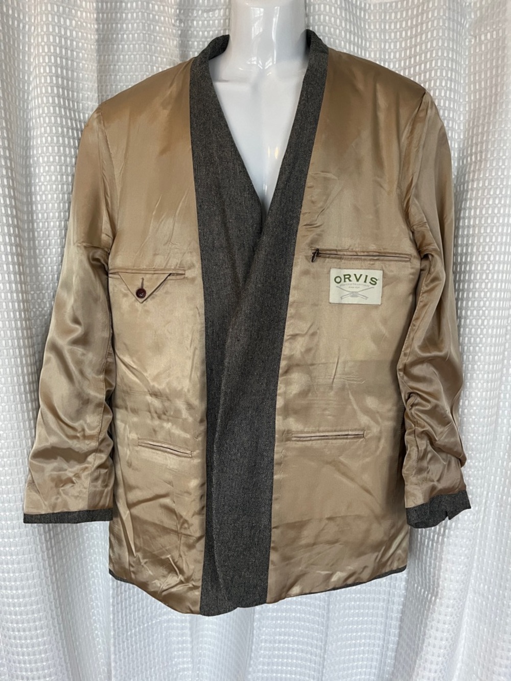 Orvis Sporting Traditions 100% Silk Noil Tweed Blazer Sport Coat 44R Mens - Picture 6 of 10